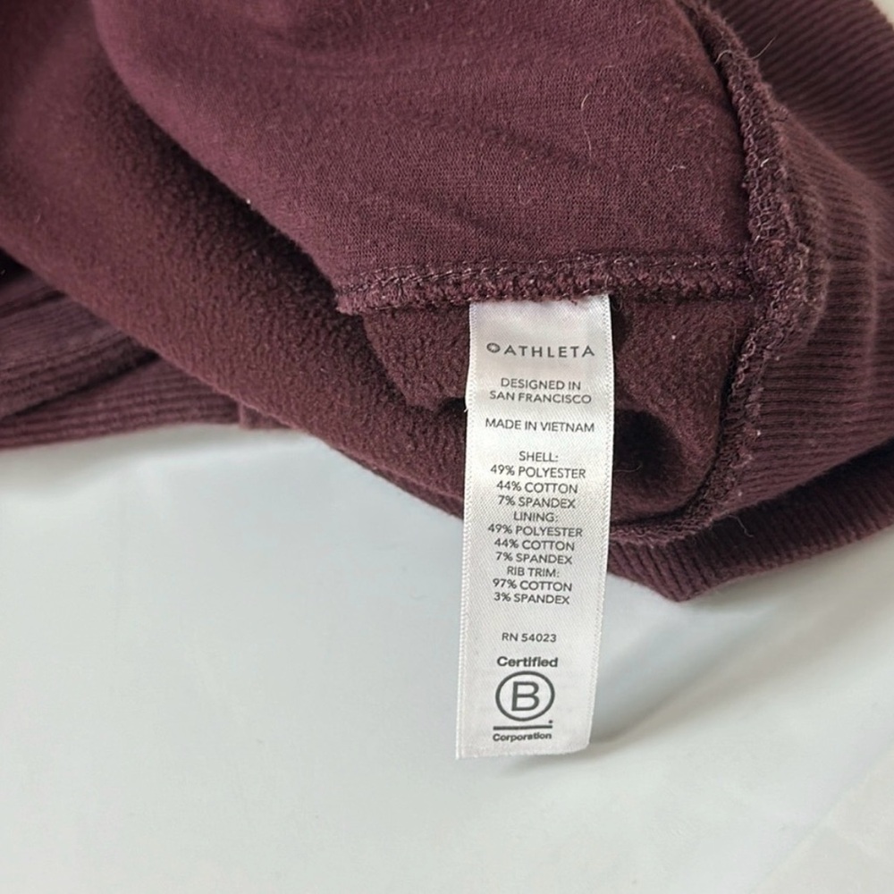 Athleta Triumph Hoodie Sweatshirt Dress Burgundy Small - Picture 5 of 6